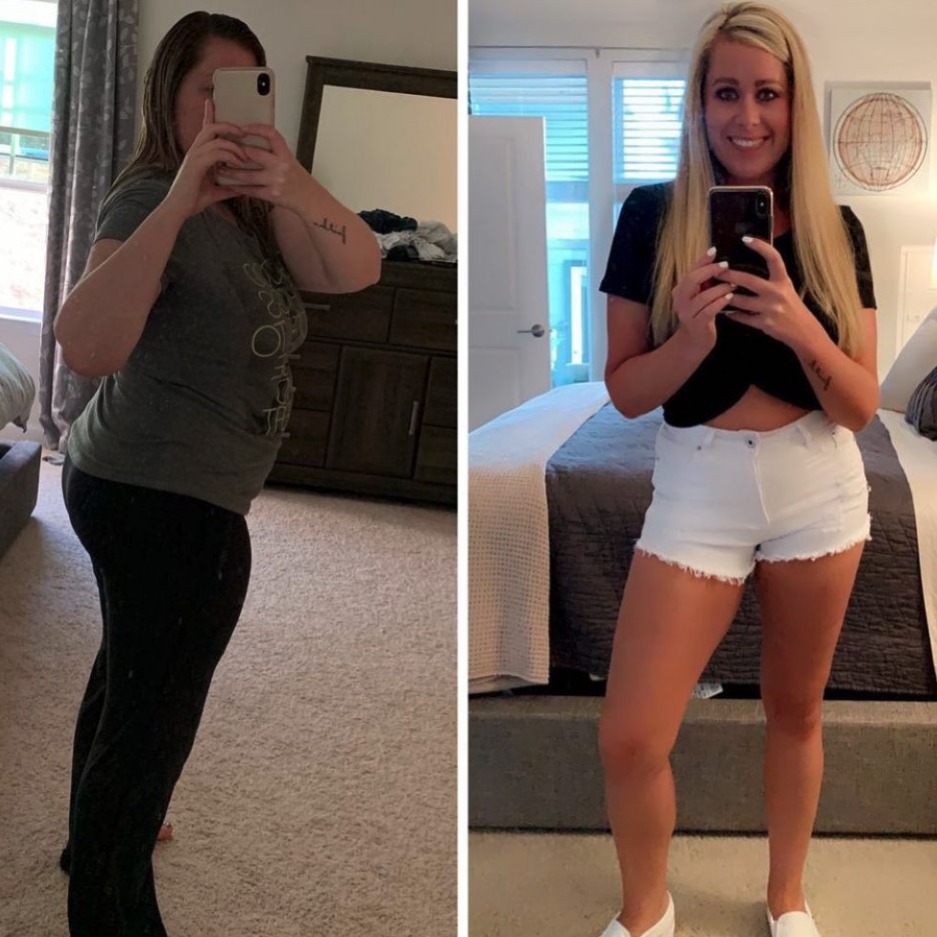 Leah Transformation using Jaime McFaden challenge before and after results