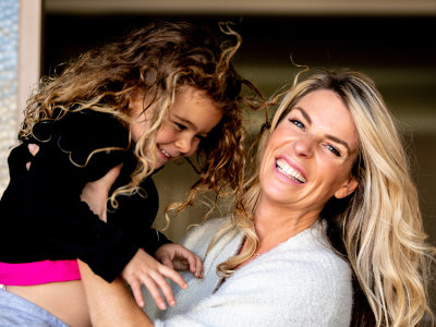 Learn more about Jaime McFaden and daughter Sophia as they are laughing